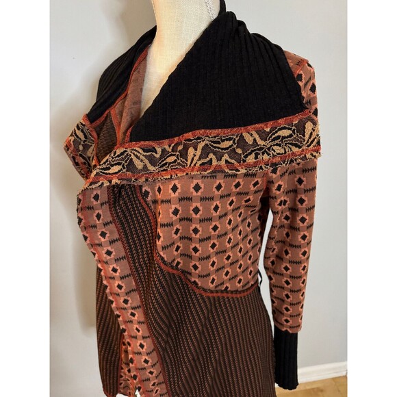 BKE Women's Boho Floral Geometric Open Cardigan Sweater‎ Size Small - Picture 2 of 6